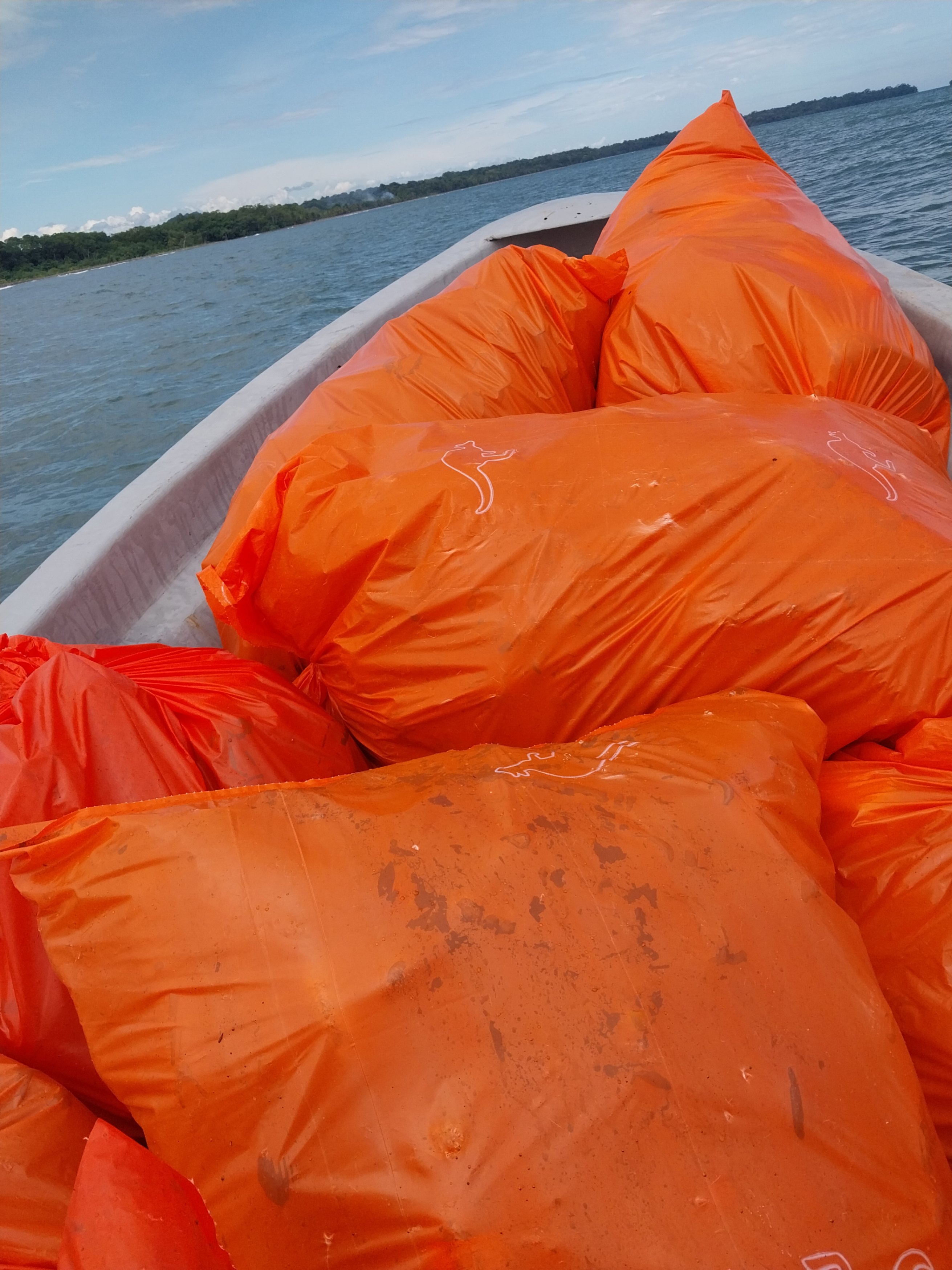 The ocean has been unusually calm these past weeks and we have scheduled some last minute cleaning efforts, removing close to 2 metric tones of plastic in four days of cleanup. Mainly PET bottles and shoes... the transportation off the beach is always a little adventurous.