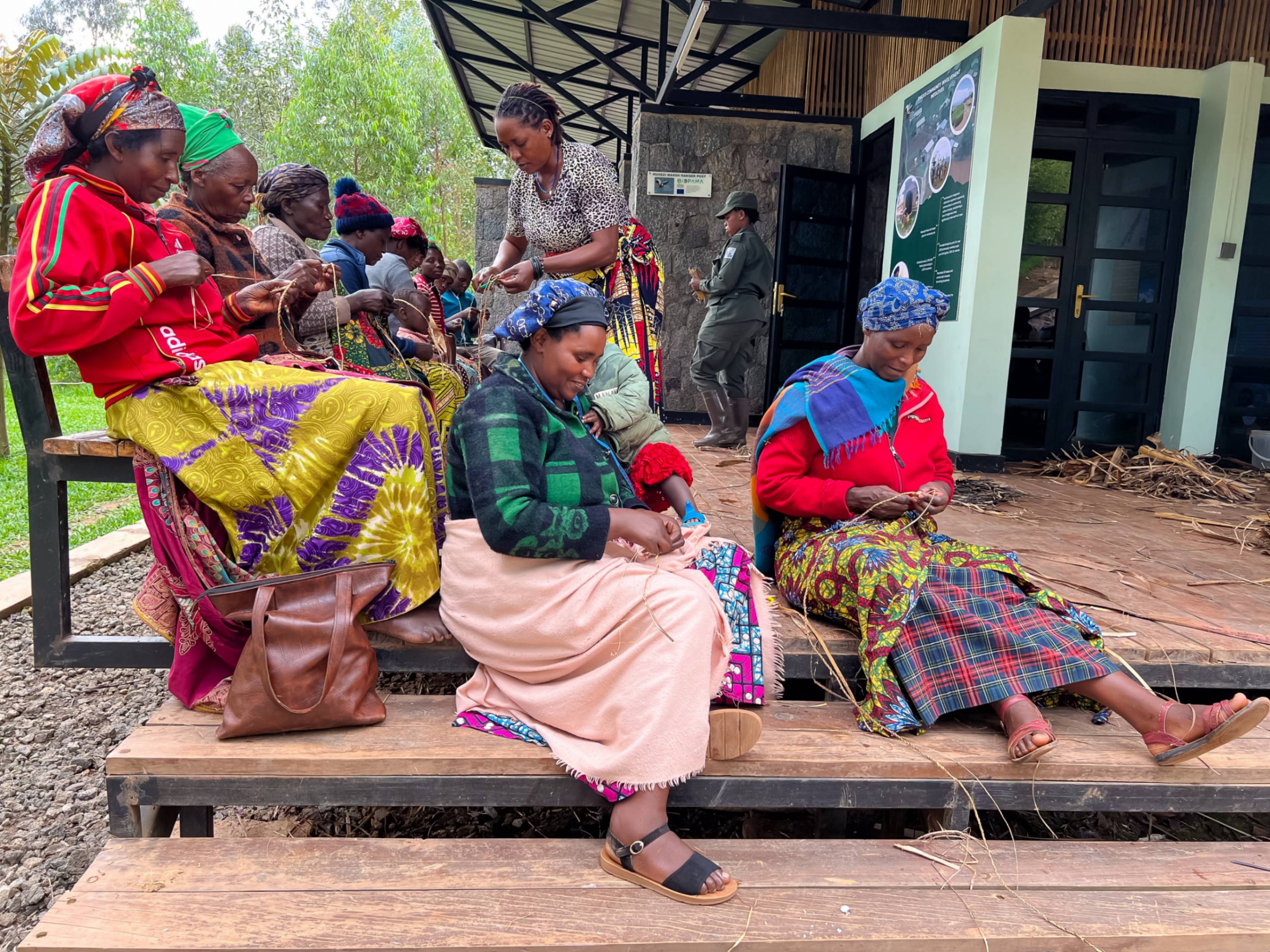 We are excited to announce a new initiative to establish a women's cooperative near Rugezi Marsh, focused on handicrafts. Comprising 30 women, the cooperative is partnering with Azizi Life for a 4-month training program to enhance their skills in weaving traditional baskets and other items. This initiative aims to empower women, who typically cut grass from the marsh to weave mats for income, thus limiting environmental disruption and protecting the natural habitat of Grey Crowned Cranes. By improving their weaving techniques, the women will create products without relying on marsh resources, fostering sustainable income alternatives.