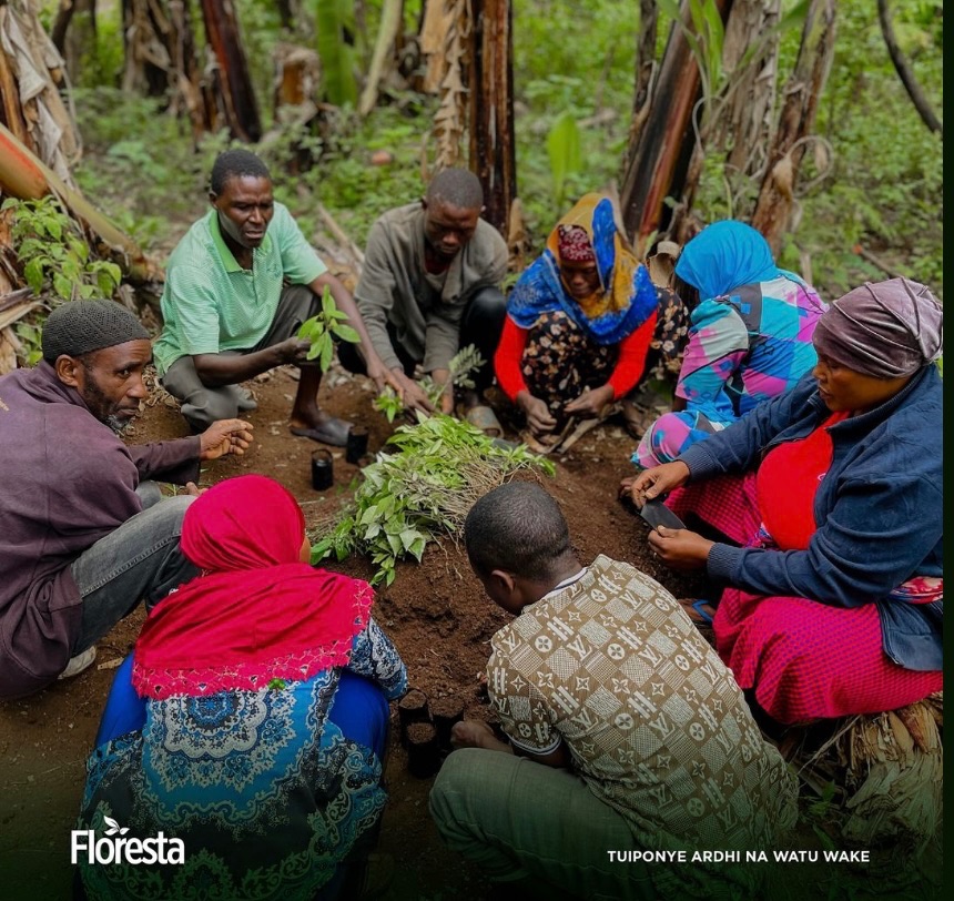 Unity and cooperation leads to development. Through Small Financial Services Groups managed by Floresta Tanzania, the community members meet and participate in various activities that contribute to the development of their communities.
These are the members of the Tindigani Environmental Group, which is managed by Floresta Tanzania from the Hai District of Sanya River, working together to fill wells and plant trees in order to grow their tree range.
After growing the seedlings, they plant them in various areas including water conservation, roadside, private farms, and various institutions such as schools.